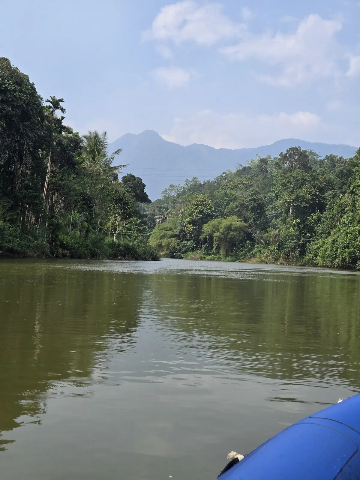 Lac et montagne vus depuis un bateau