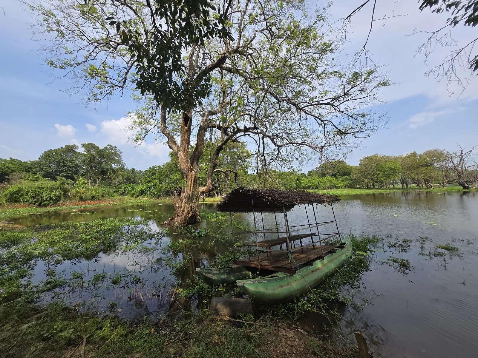 Lagune et barque traditionnelle